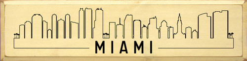 Miami Skyline - Large Vertical Wood Sign 9x36