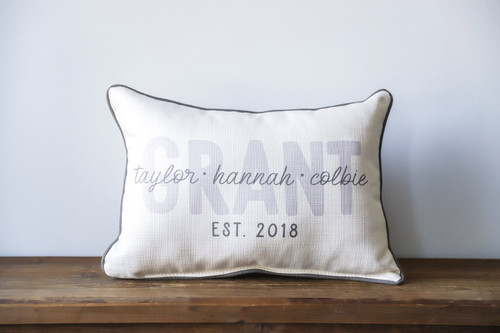 Family Names with Established Year Custom Rectangle Pillow