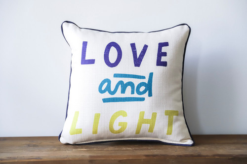 Love And Light Hanukkah Themed Square Pillow