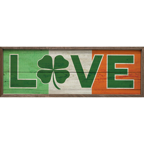 Irish Love with Ireland Flag - Wood Framed Sign