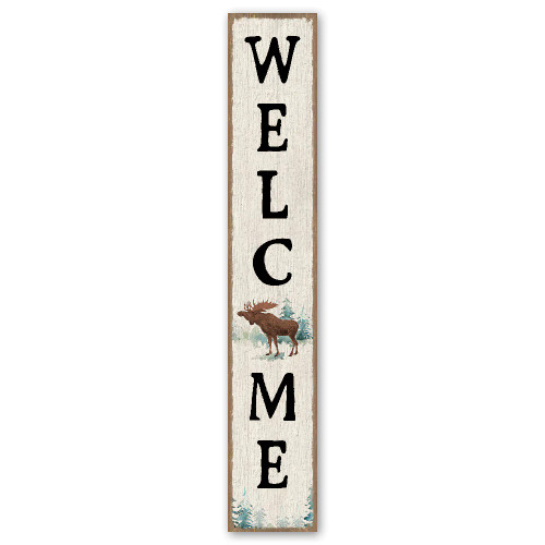 Welcome - Moose Vertical Outdoor Sign