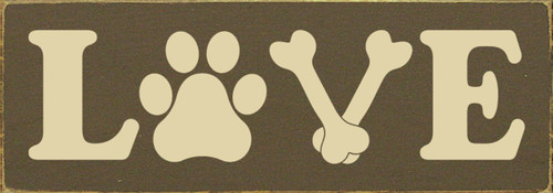 LOVE with paw print & dog bones Wall Sign