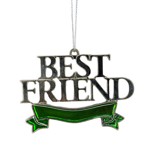 Best Friend Ornament with green banner
