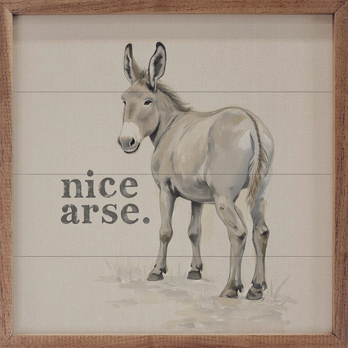 Nice Arse with Donkey Wood Framed Wall Sign Bathroom Humor
