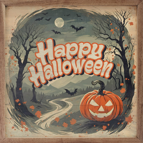 Spooky Season with cute Witch and Ghost friends - Halloween Wood