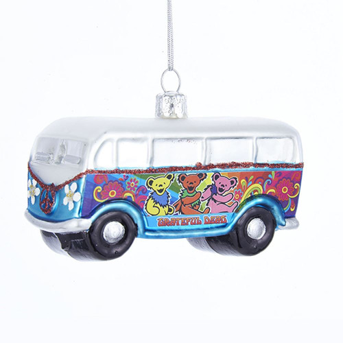 Grateful Dead Bus Glass Ornament