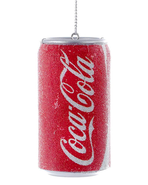 Add the fun of Coca-Cola to any holiday or theme party décor with this Coca-Cola can ornament. Each can features clear beading covering the outside which gives them a frosty cold look.