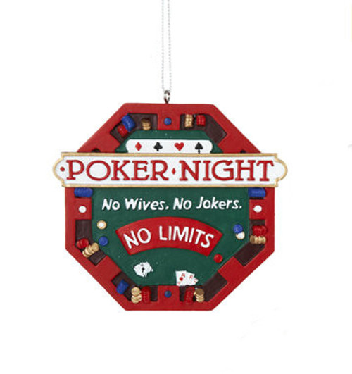 Poker Ornament - Poker Night No Wives. No Jokers. No Limits. 