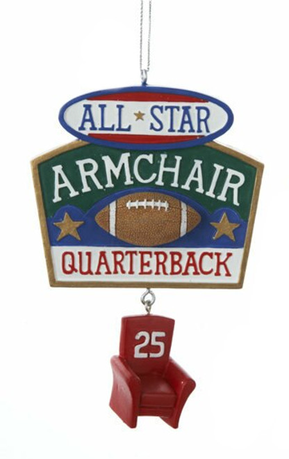 All-Star Arm Chair Quarterback Football Ornament