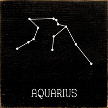 Wood Sign - Aquarius Constellation Zodiac 7x7 - Country Marketplace