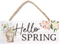 Hello Spring Wooden Sign - 4X10