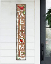 Outdoor Welcome Sign for Porch - Birch Tree with Cardinals - Vertical ...