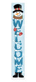 Outdoor Sign - Welcome with Snowman - Vertical Porch Sign 8x47