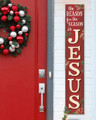 Outdoor Sign - The Reason For The Season Is Jesus - Vertical Porch Sign 8x47