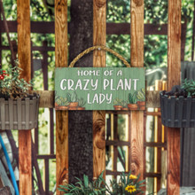 Aroutde Mental Sign 2 – 'Crazy Plant Lady' Decorative Sign For Home Or Garden