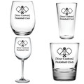 Custom Pickleball Club or Team Glassware Set of 4 - Choice of Wine Glass | Stemless Wine | Double Old Fashioned | Pint Glass