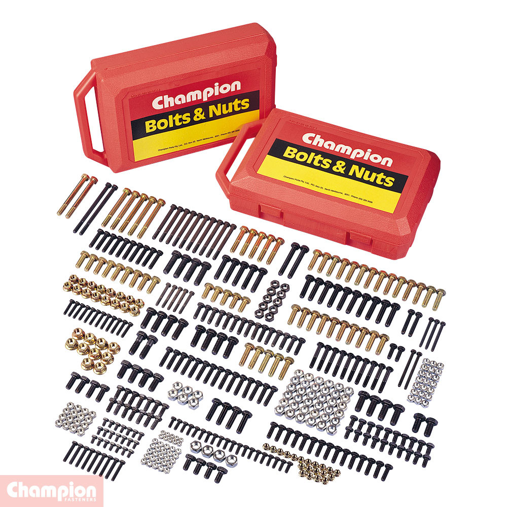 CHAMPION BOLTS & NUTS CASE ASSORTMENT KIT - IMPERIAL - 600 Pcs CBA1