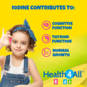 Health4All Kids Sea Kelp Iodine 75mcg Sublingual 90 Tablets (V) Vegan. Natural Iodine for Children Supports Learning and Growth, Orange Flavoured Chewable Tablets