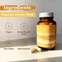 Natural Super Strength Magnesium Glycinate 250Mg | Vegan | Bioavailability | Anxiety & Stress Relief Supplement | Improve Sleep | Nu Mind Wellness Solos | 60 Capsules