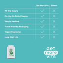 Get More Vits Multivitamin Tablets - 90-Day Supply Of Multivits & Iron Tablets For Men & Women - Immune System Booster To Boost Metabolism, Teeth & Muscle Support, Eye Health, & Energy Release