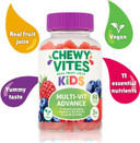 Chewy Vites Kids Multivitamin Advance 60 Gummy Vitamins | 11 Essential Nutrients | 1-A-Day | 2 Months Supply | Real Fruit Juice | Vegan | 3 Years+