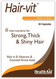 HealthAid Hair Vitamins for Hair Growth with Essential Vitamins and Minerals, 90 Capsules, Pack of 1