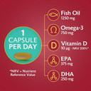 Seven Seas Omega-3 Fish Oil Extra Strength, One-A-Day, Vitamin D, 1250 mg Fish Oil, 750 Mg Omega-3 + 250 mg, 30 High Strength Tablets Seven Seas Omega-3 Fish Oil Extra Strength, One-A-Day, Vitamin D, 1250 mg Fish Oil, 750 Mg Omega-3 + 250 mg, 30 High Strength Tablets