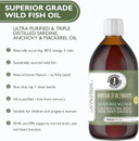 Barefoot Nutrition - Omega 3 Ultimate, Superior Grade Wild Fish Oil, Ultra Purified & Triple Distilled Sardine, Anchovy & Mackerel Oil - Sustainably Sourced - 100 Day Supply - 500ml
