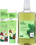 Ecodenta Oral Hygiene Cosmetic Set I Toothpaste with Calident, Chamomile Extract, Clove Extract 100 ml and Antibacterial Multifunctional - Mouthwash 500 ml I Oral Care Set Against Bad Breath