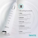 iWhite Sonic Electric Toothbrush - Rechargeable Electric Toothbrush for Adults - 5 Modes with 40000 VPM - One Charge Lasts for 3 Months - Charcoal Infused Bristles for Teeth Whitening - USB Charger