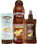 Hawaiian Tropic - Tanning Sun Oil Pack - Includes Protective Dry Oil Continuous Spray With Argan Spf 15, 180Ml + Protective Dry Oil Spray Spf 20, 200Ml + Silk Hydration After Sun Lotion 200Ml