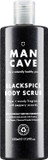 ManCave Blackspice Body Scrub 200ml for Men, Warm & Woody Aroma, Exfoliate & Cleanse Skin with Pumice and Charcoal Powder Scrub, Natural Formulation, Vegan Friendly, Made in England
