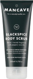 ManCave Blackspice Body Scrub 200ml for Men, Warm & Woody Aroma, Exfoliate & Cleanse Skin with Pumice and Charcoal Powder Scrub, Natural Formulation, Vegan Friendly, Made in England
