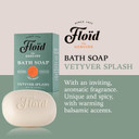 Floid Vetyver Splash Bath Soap, 100% Vegetable Bath Soap Bar Enriched with Nourishing Lecithin, Shea Butter, and Sesame Oil to Protect Skin, Leaving it Soft and Supple