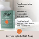Floid Vetyver Splash Bath Soap, 100% Vegetable Bath Soap Bar Enriched with Nourishing Lecithin, Shea Butter, and Sesame Oil to Protect Skin, Leaving it Soft and Supple