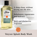Floid Vetyver Splash Body Wash (500ml), Men's Body Wash Cleanses, Moisturises, and Purifies Skin without Drying it Out, Nourishing Skin Care with an Unmistakable Scent