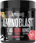 Warrior Amino Blast 270g  BCAA Powder  Branched Chain Amino Acids Supplement, Intra Workout & Recovery, Energy Drink  30 Servings (Strawberry Kiwi)