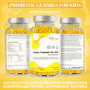 Tummy Gummies Probiotics With Vitamins For Kids & Adults - 150 Natural Pineapple Flavour Active Bacteria Gummies With Vitamin C, B3, B5 And B6 To Support Immune Function And Mental Development