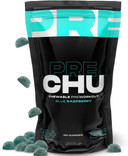 Prechu Pre Workout Gummies - Beta Alanine, Taurine, Vitamin C, & Zinc Supplements For Energy Release - L Citrulline, Niacin, & Caffeine Gummy Vitamins For Men & Women - 180 Blue Raspberry Gummies