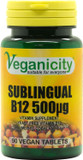 Veganicity B12 500µg Sublingual (Blackcurrant Flavour) : Vitamin B12 Supplement : 90 Tablets, in a Planet-Friendly 99% Recycled Pot