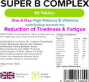 Lindens Super B Complex Vitamin Tablets - 90 Pack - With A Full Spectrum Of B Vitamins And Vitamin C - Reduces Tiredness And Fatigue - Uk Manufacturer, Letterbox Friendly