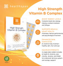 Healthspan High Strength Vitamin B Complex (120 Tablets) | High Levels of All 8 B-Complex Vitamins | Supports Brain & Heart Health | Immune Health | Reduces Tiredness & Fatigue | with Choline | Vegan