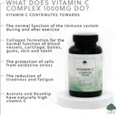 High Strength Vitamin C Capsules | 1000mg Vitamin C per Capsule | 120 Vegan Capsules | with Rosehip and Acerola | G&G Vitamins