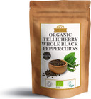 Ausha Organic Tellicherry Black Peppercorns 1Kg | Winner 2** Star Great Taste Award 2022 - Piperine 6% Double Strength Ausha Organic Tellicherry Black Peppercorns 1Kg | Winner 2** Star Great Taste Award 2022 - Piperine 6% Double Strength