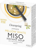 Clearspring Japanese Mellow White Miso Instant Soup, 4x10g