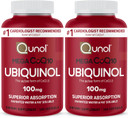 Qunol Mega Ubiquinol Coq10 100Mg Softgels- Superior Absorption - Active Form Of Coenzyme Q10 For Heart Health - 100 Count (Pack Of 2)100 Count (Pack Of 2)