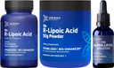 Geronova Research R-Lipoic Acid 300Mg 60 Caps, Bio-Enhanced Na R-Lipoic Acid 50G Powder And The Alpha Lipoic Solution Bundle