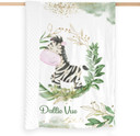 Greenery Leaves Safari Animal Zebra Custom Name 40 X 50 In,Personalized Swaddle Blanket Fleece Plush Baby Dotted Minky Blanket Super Soft Pet Travel Blanketdesign 640"X50"