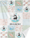 Cute Zebra Flower Wreath Personalized Blanket Nursery Bed Swaddle Blankets,Custom Name Dotted Minky With Double Layer Dotted Minky Backing,50X60 In For Boys Girls Adultsstyle 2