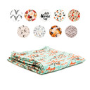 Water Based Environmentally Friendly Dyes - 100% Organic Cotton Muslin Swaddle Blanket For Newborn Baby (Kiss Me Writing) - By Otten Babydarling